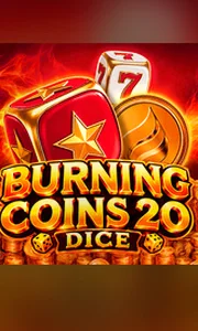 Burning Coins 20 Dice slot icon with golden coins, dice and lucky 7 symbols by Endorphina